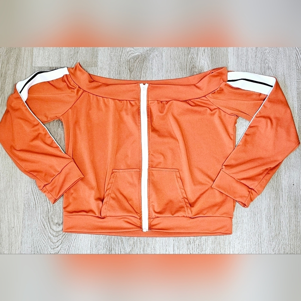 2XL Off-the-Shoulder Zip-Up Jacket